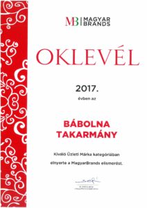 Magyar Brands oklevél