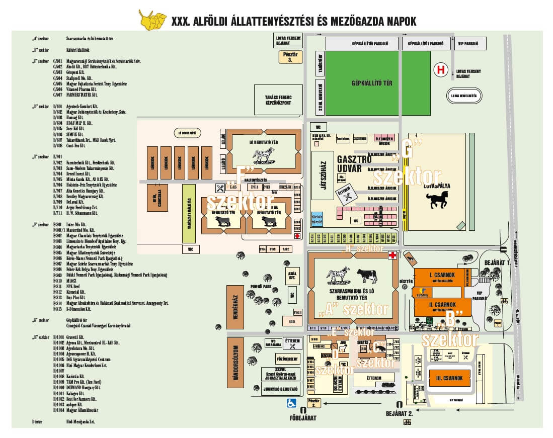 30. Alföldi Állattenyésztési és Mezőgazda Napok térkép