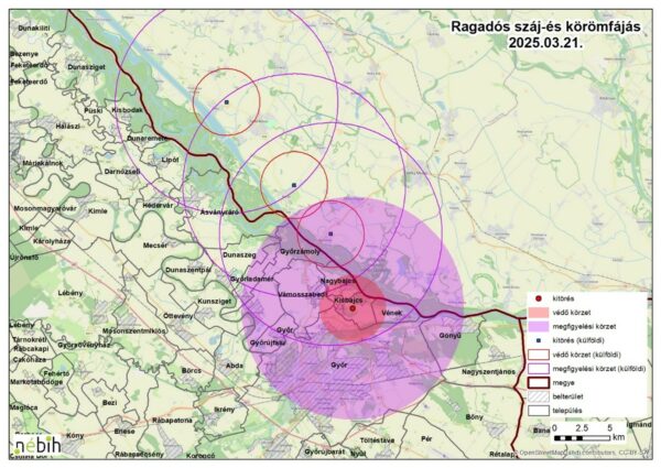 Szarvasmarha járvány védőkörzet
